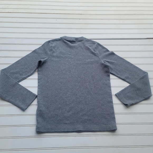 Abercrombie Kids Top Boys Gray Red Muscle Waffle Pullover Logo Youth Fitted XL - Picture 5 of 8